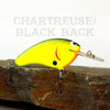 Old School Balsa Baits Wesley Strader Series W2 in Chartreuse Black Back