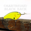 Old School Balsa Baits Wesley Strader Series W3 in Chartreuse Black Back